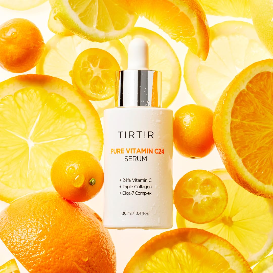 TIRTIR Pure Vitamin C 24% Face Serum ??Dark Spot Remover for Sensitive Skin with Collagen Anti Aging Even out Skin Tone Non irritation tested, Wrkinkles, Korean Mild Vita C Facial Serum 1.01 Fl Oz