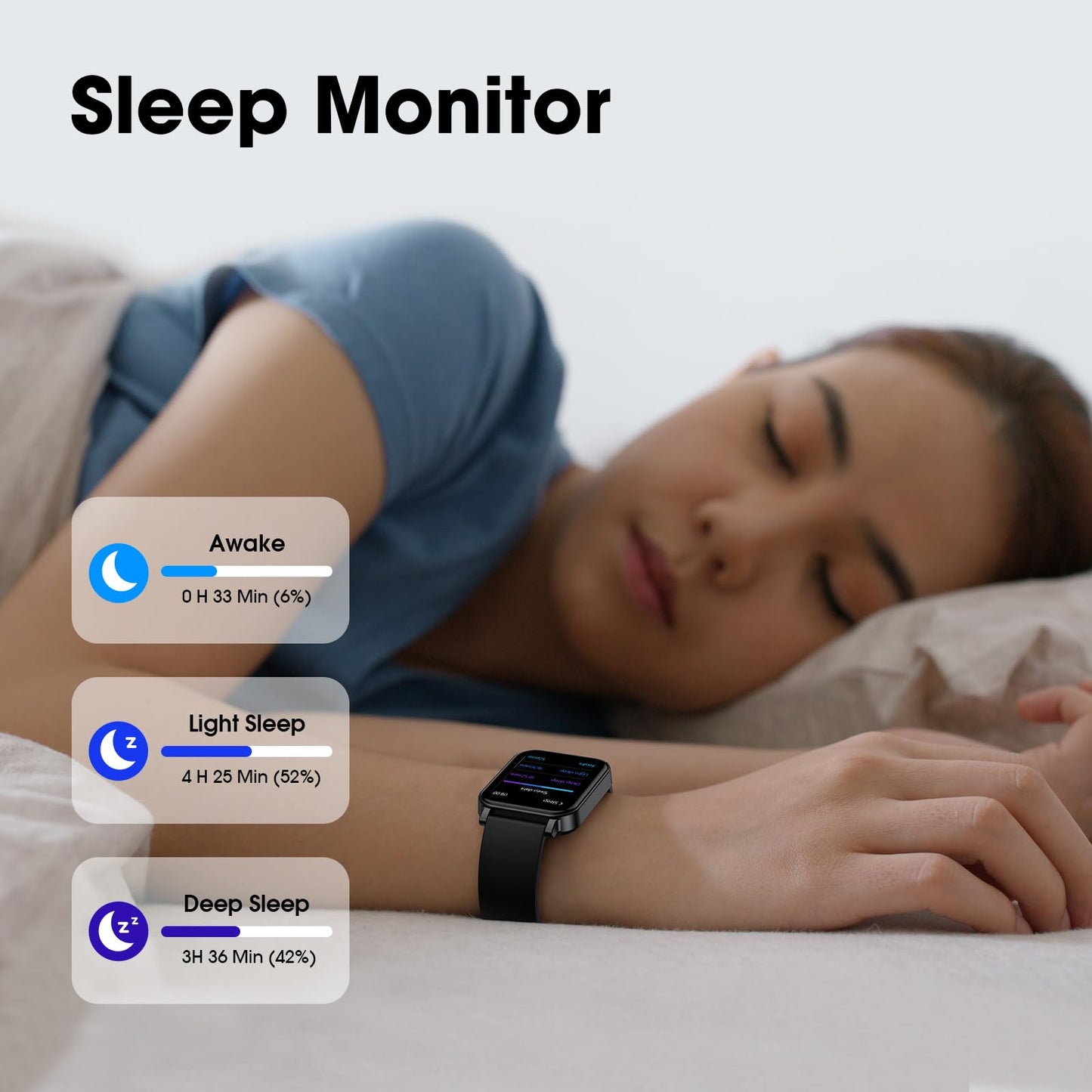 Kummel Smart Watch for Girls Boys Teens No App/Phone Required, Fitness Watches for Kids with Heart Rate, Sleep Monitor, Step Counter, Calories Tracker, Pedometer Waterproof Watch, Lightweight