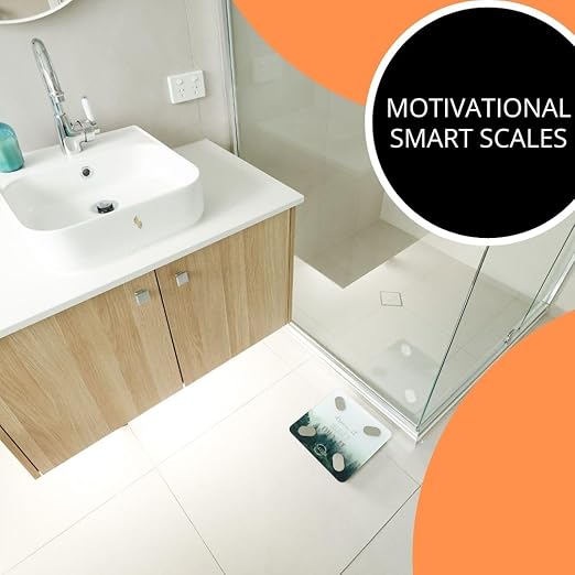 Smart Digital Scale - Motivational Modern Design, Weight Scale, Body Fat Monitor, 12 Key Composition, iOS Android APP, Auto Recognition, BMI, BMR, Bluetooth Smart Bathroom Scale. (Forest)