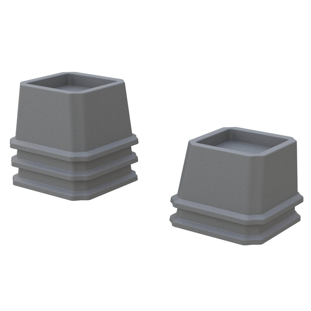 Whynonap Bed Risers 2 Inch Heavy Duty Bed Elevators, Set of 6 Lifts Up 2000 lbs Furniture Riser for Sofa and Table, Gray