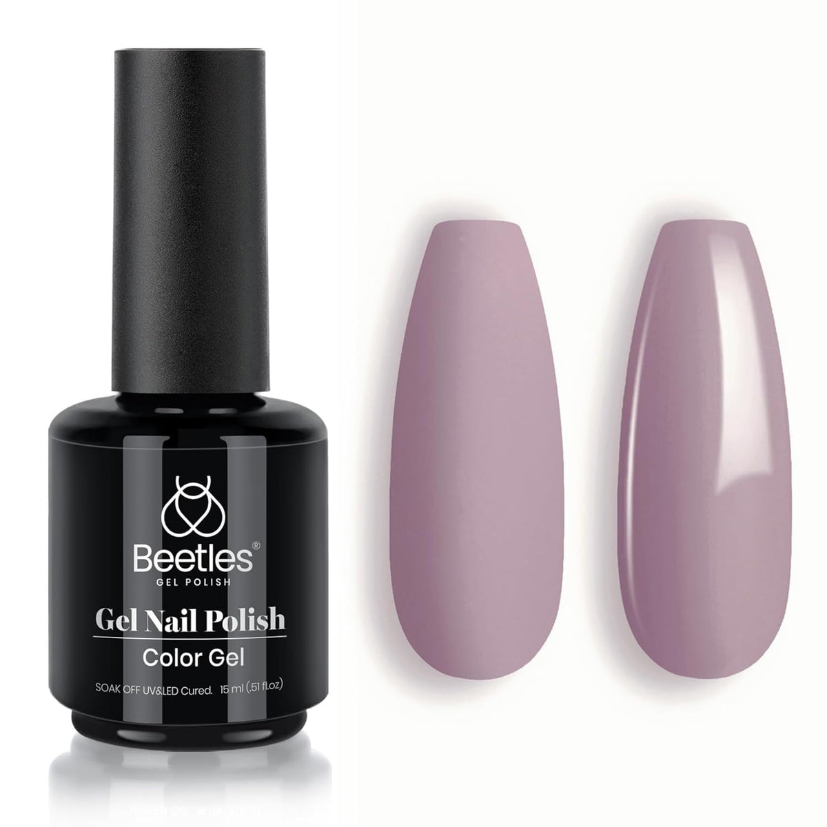 Beetles Grey Gel Nail Polish, 1Pcs 15ml Nude Angelina Grey Purple Gel Polish Soak Off UV LED Lamp Nail Art Salon DIY Design at Home Manicure Gifts for Women