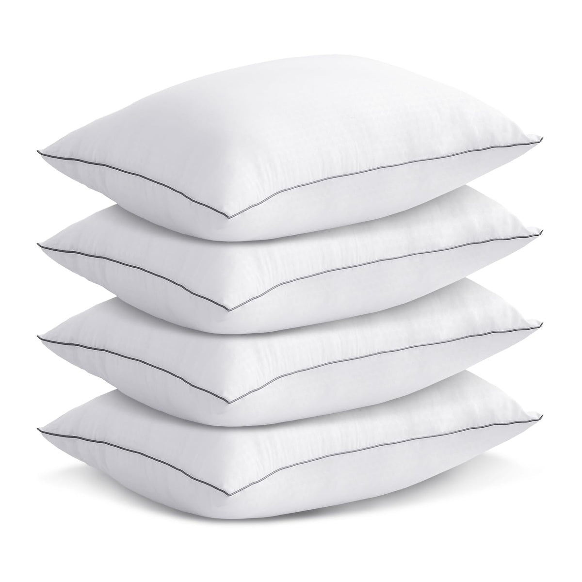 MUFEW Queen Pillows Set of 4, Ultra Thick Down Alternative Bed Pillows,Cooling Hotel Quality Queen Pillows for Back, Stomach or Side Sleepers,Machine Washable (White,4 Pack)