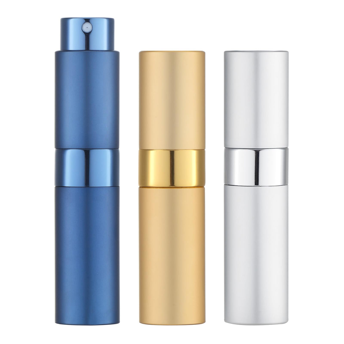 LISAPACK 8ML Atomizer Perfume Spray Bottle for Travel (3 PCS) Empty Cologne Dispenser, Portable Sprayer (Black)