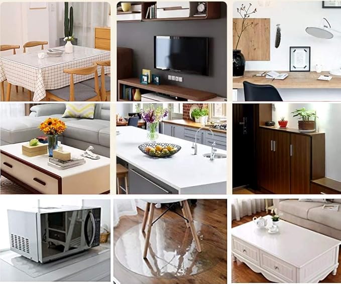 NECAUX Custom 13 x 20 Inch Frosted Desk Cover Protector, 1.5mm Thick Plastic Desk Pad Mat, Table Cover Tablecloth Protector for Office Computer Writing Desk, Side Table, End Table, Night Stand
