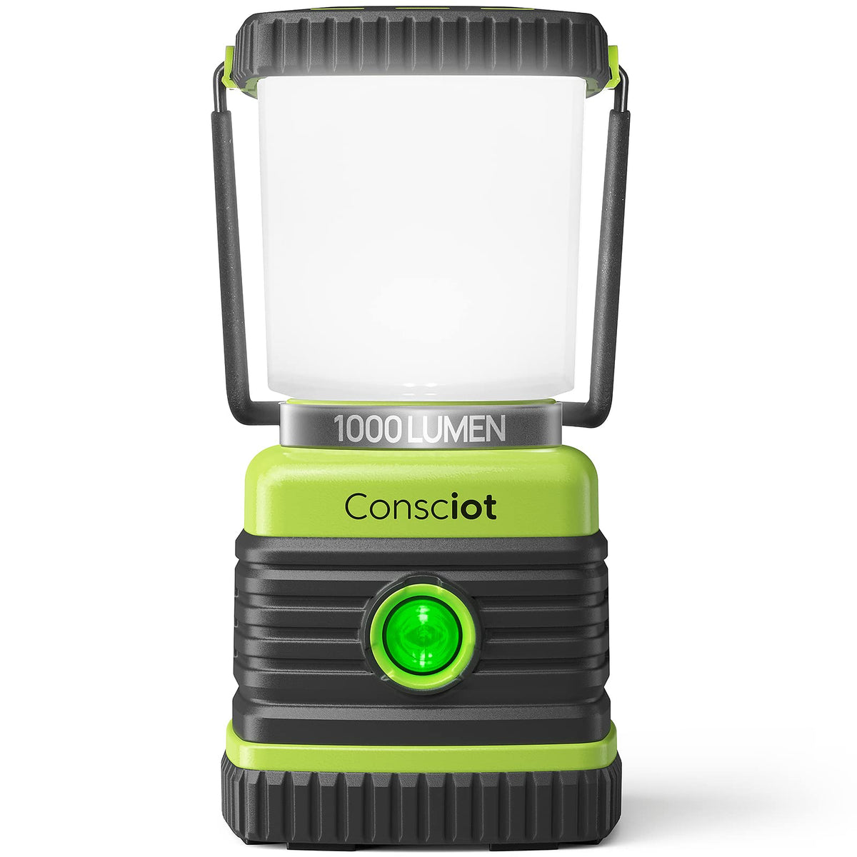 LED Camping Lantern, Consciot Battery Powered Camping Lights, 1000LM, 4 Light Modes, IPX4 Waterproof Tent Lights, Portable Flashlight for Power Outages, Emergency, Hurricane, Hiking, 2-Pack