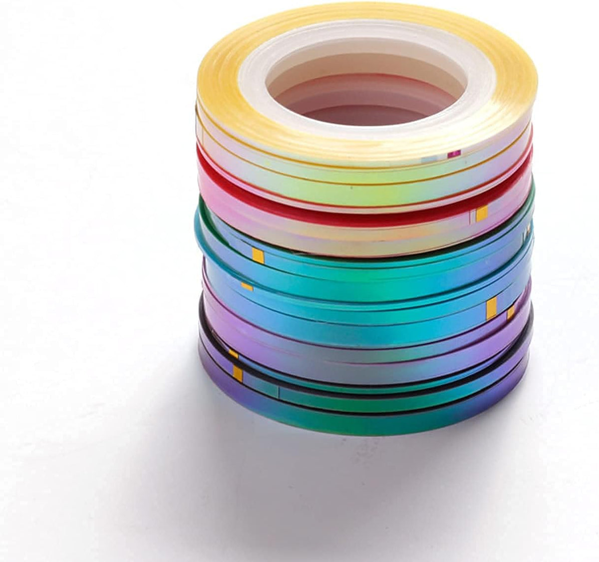 Nail Art Striping Tape Lines Kit 21 pcs 1mm 2mm 3mm Nail Tape Strips for Design DIY Silver Nails Striping Tape (Pink)