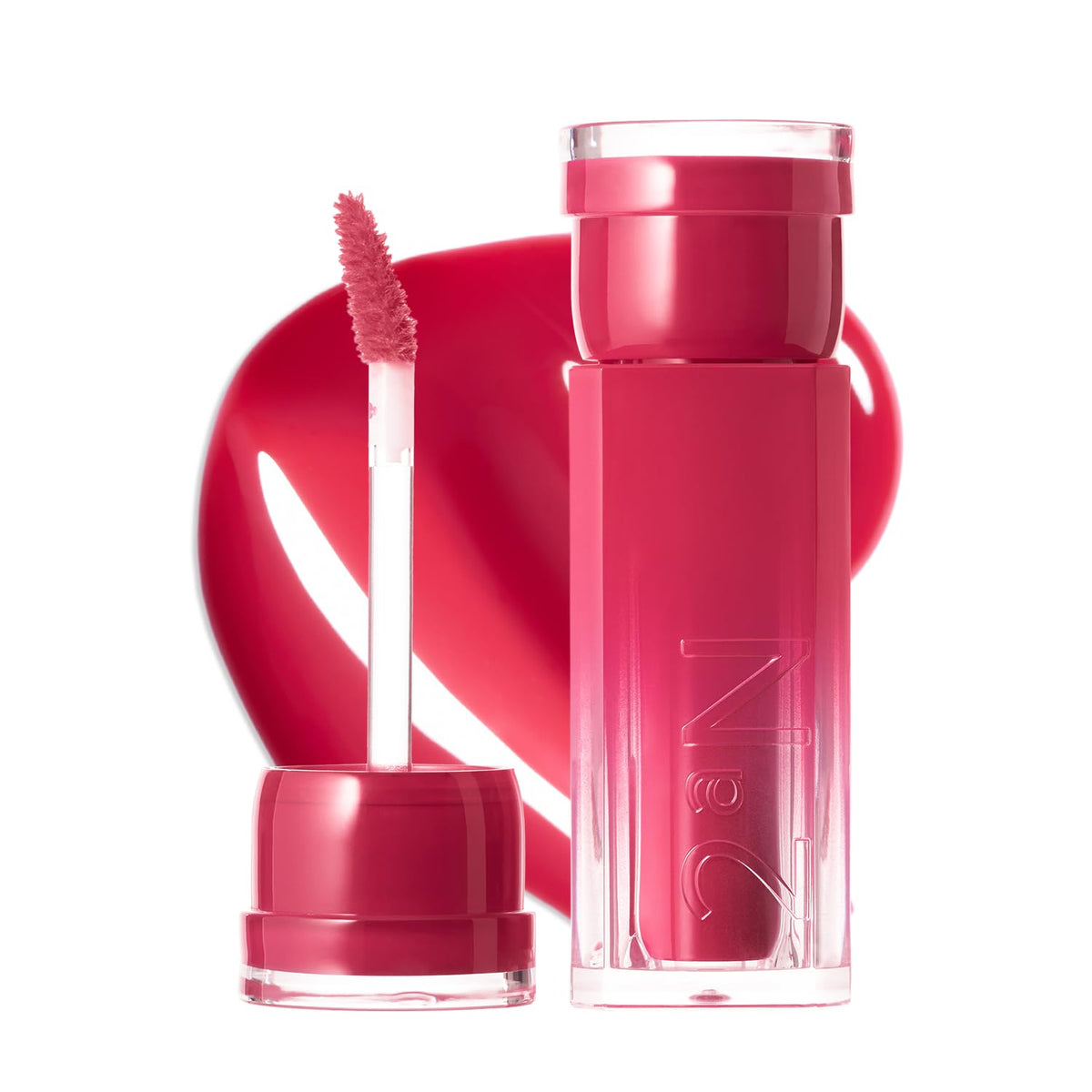 2aN Glaze Bouncing Tint – Lightweight, Moisturizing Lip Tint with High-Shine Finish, Smooth, Light Plumping, Comfortable Wear, Korean Makeup (Cherry Bite, 0.16 oz)