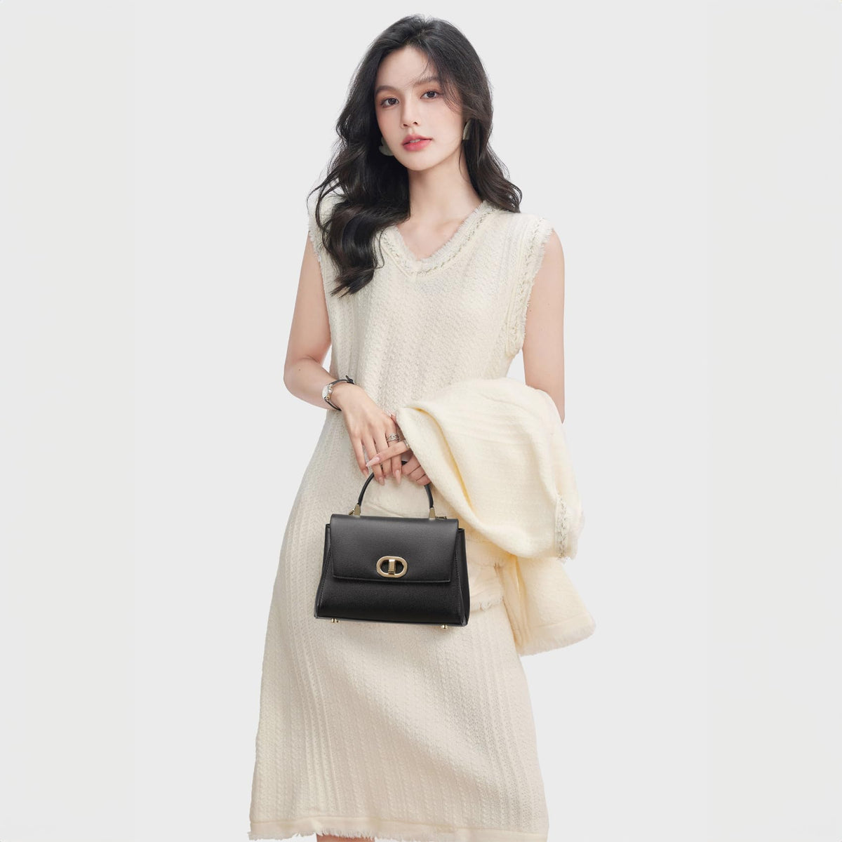 Top Handle Bag Leather Satchel Bags for Women Luxury Designer Business Crossbody Work Purse with Multiple Internal Pockets
