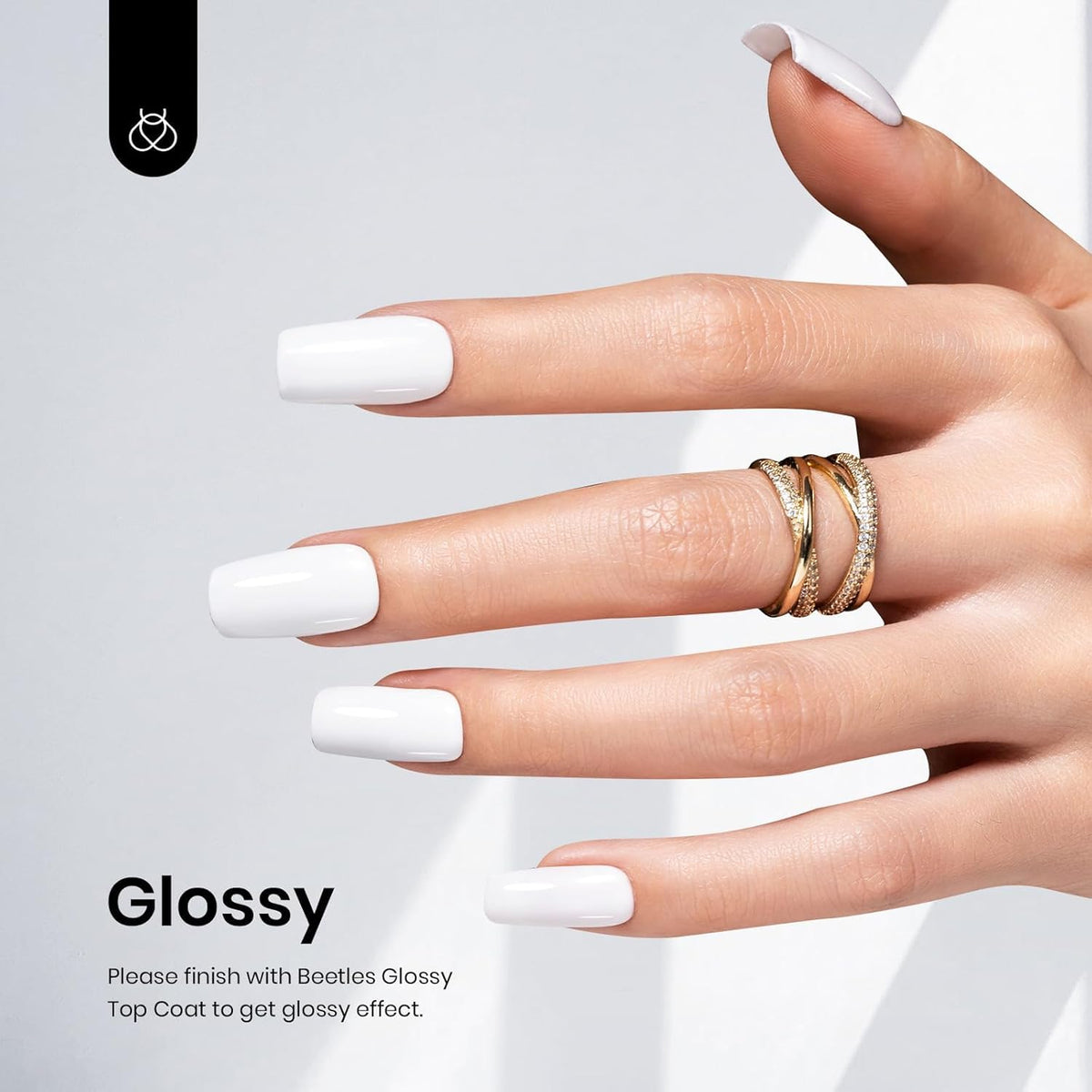 Beetles White Gel Nail Polish - 2Pcs 15ML White Color Gel Polish Soak Off UV Light Cure for French Nail Manicure Salon DIY Gift for Women