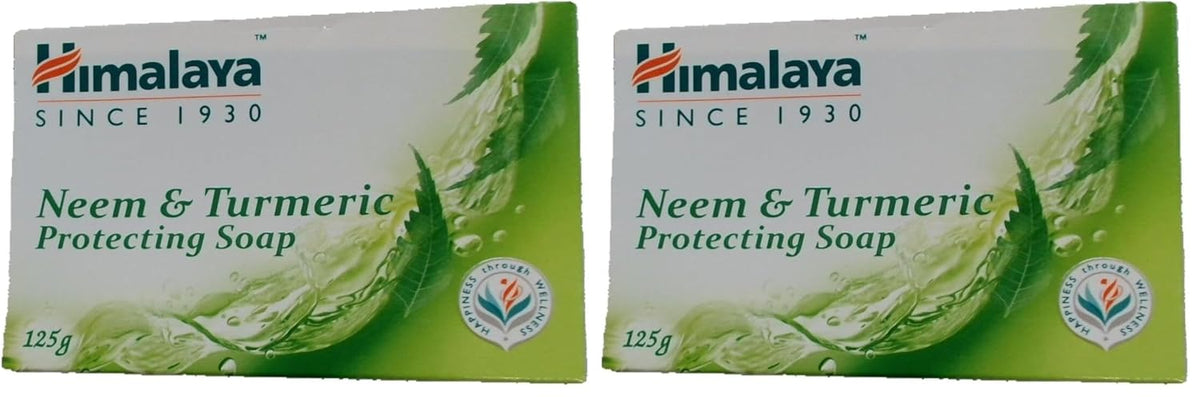 Himalaya Purifying Neem & Turmeric Cleansing Bar for Clean and Healthy Looking Skin, 4.41 Oz (125 gm) (Pack of 2)