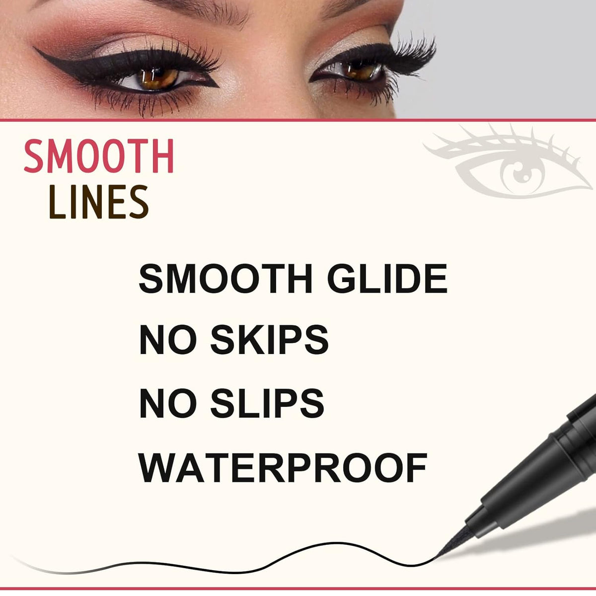 LAVONE Eyebrow Stamp Pencil Kit for Eyebrows, Makeup Brow Stamp Trio Kit with Waterproof Eyebrow Pencil, Eyeliner, Eyebrow Pomade, and Dual-ended Eyebrow Brush - Ebony