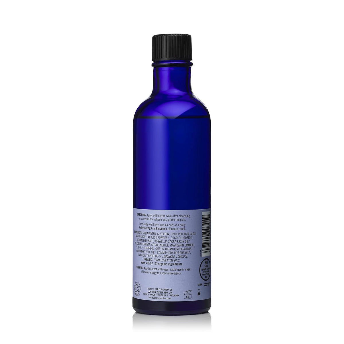 Neal's Yard Frankincense Toner with Aloe Vera & Tripeptide, Toning & Balancing for All Skin Types, Alcohol-Free, Vegan Approved, Cruelty-Free, 200mL
