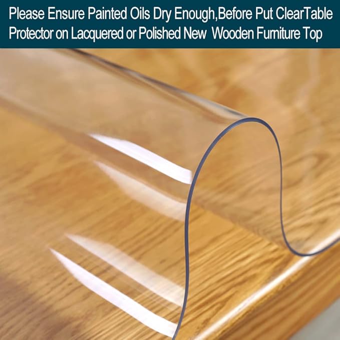 Multi-Size Table Protector Large Clear Plastic Tablecloth Vinyl Tablecloth PVC for Dining Painting Table Mat Pad Furniture Protector 42x60 inch