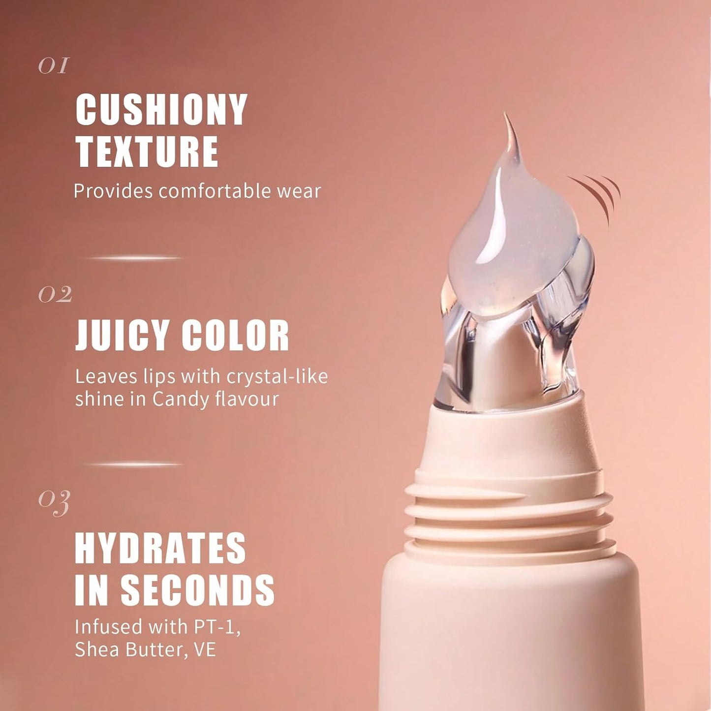 Tinted Lip Balm, Buildable Lip Color, Hydrate, Glossy, Lightweight, Sheer tint, 3-in-1 Moisture, Repair and Color, 0.33Oz(01 candy)