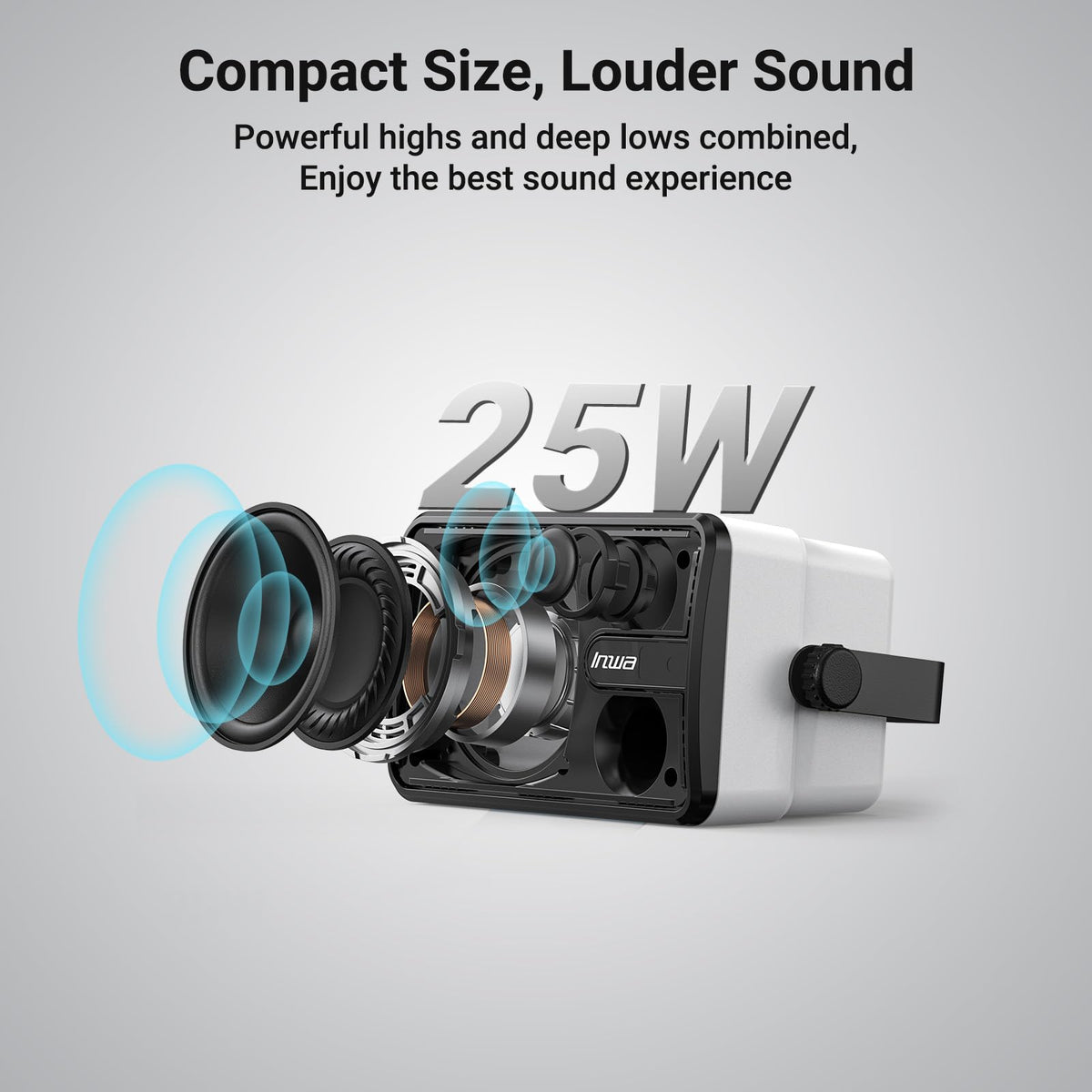 Inwa Upgraded Bluetooth Outdoor Speakers, IPX5 Waterproof Wall Mount Speaker, Powerful Bass, Wireless Sync Up to 100 Speakers, Indoor/Outdoor Sound System for Patio/Porch/Gazebo/Garage(MZ-632, 2 PCS)