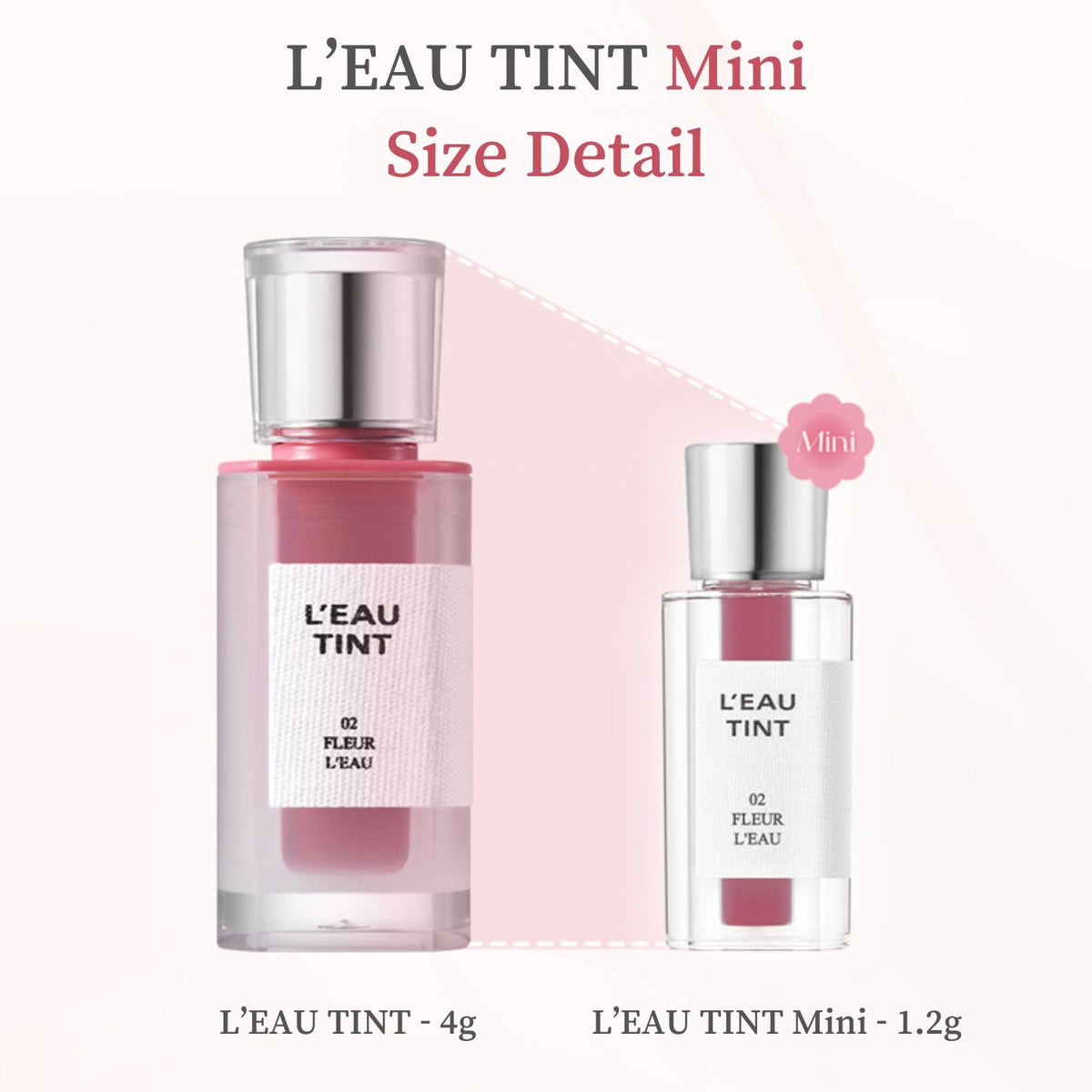 BBIA L’EAU Tint – Glossy & Glow Lip Stain, Watery Lip Tint, Non-Sticky, High Shine Finish, Long-lasting, Moisturizing, Lightweight, Natural, Daily Use, Vegan, Korean Makeup (01 GARDENIA L'EAU - MINI)