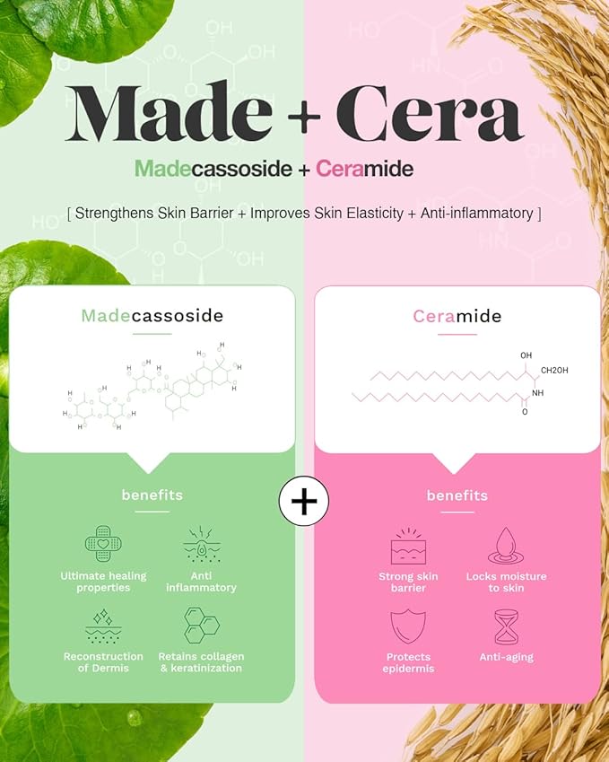 SKINRxLAB MadeCera Cream Double Essence Korean Toner 2 Pack - Hydrating and Soothing Toner with Milk Protein, Ceramide, Beta-Glucan - Moisturizing Strawberry Milky for Irritated Skin