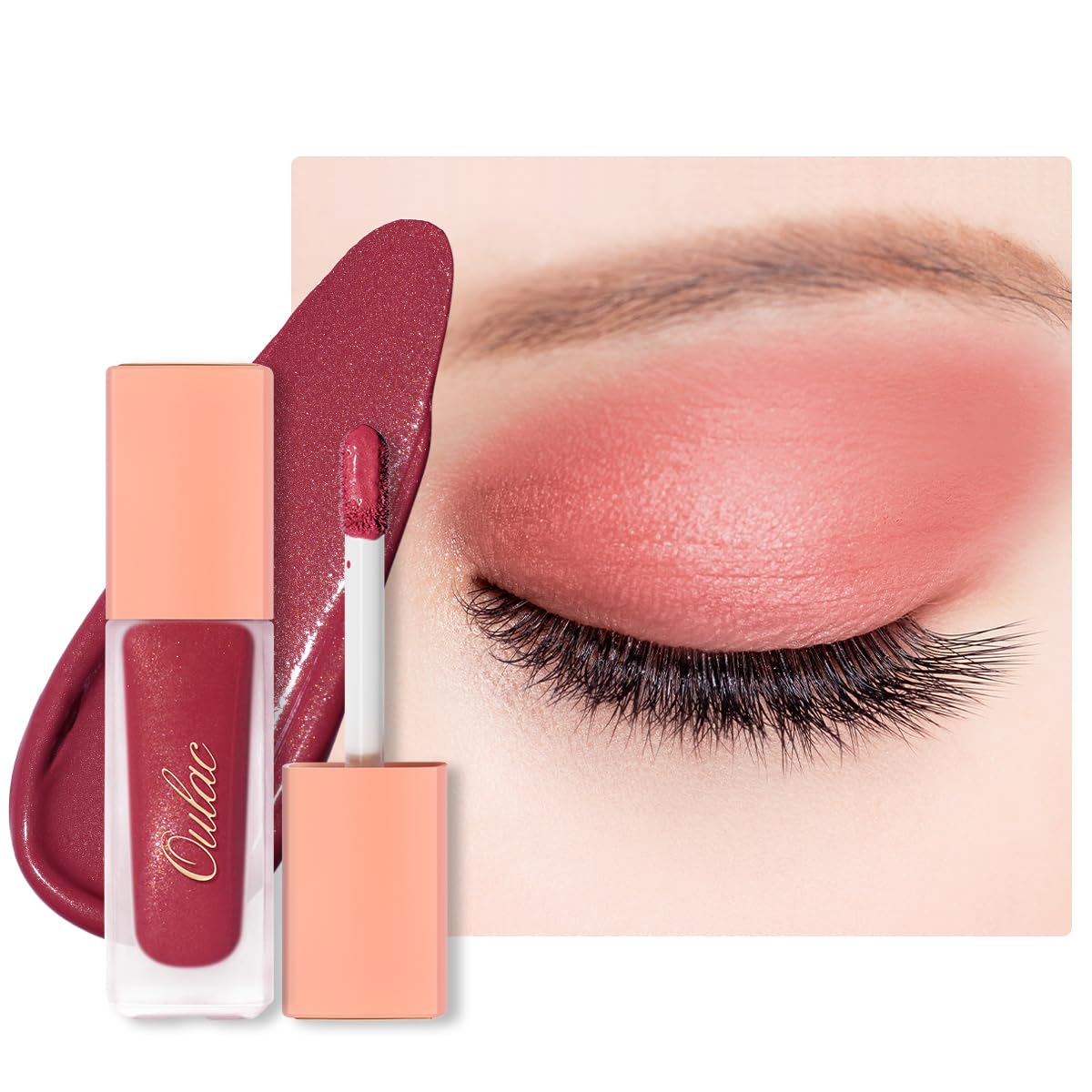 Oulac Matte Eyeshadow Red Liquid Eyeshadow Liquid Eyeliner| Available in 32 Colors Shimmer＆Metallic＆Matte Eyeshadows|One-Swipe Coverage Long Lasting & Blendable Eye Makeup, Vegan & Cruelty-Free SA08