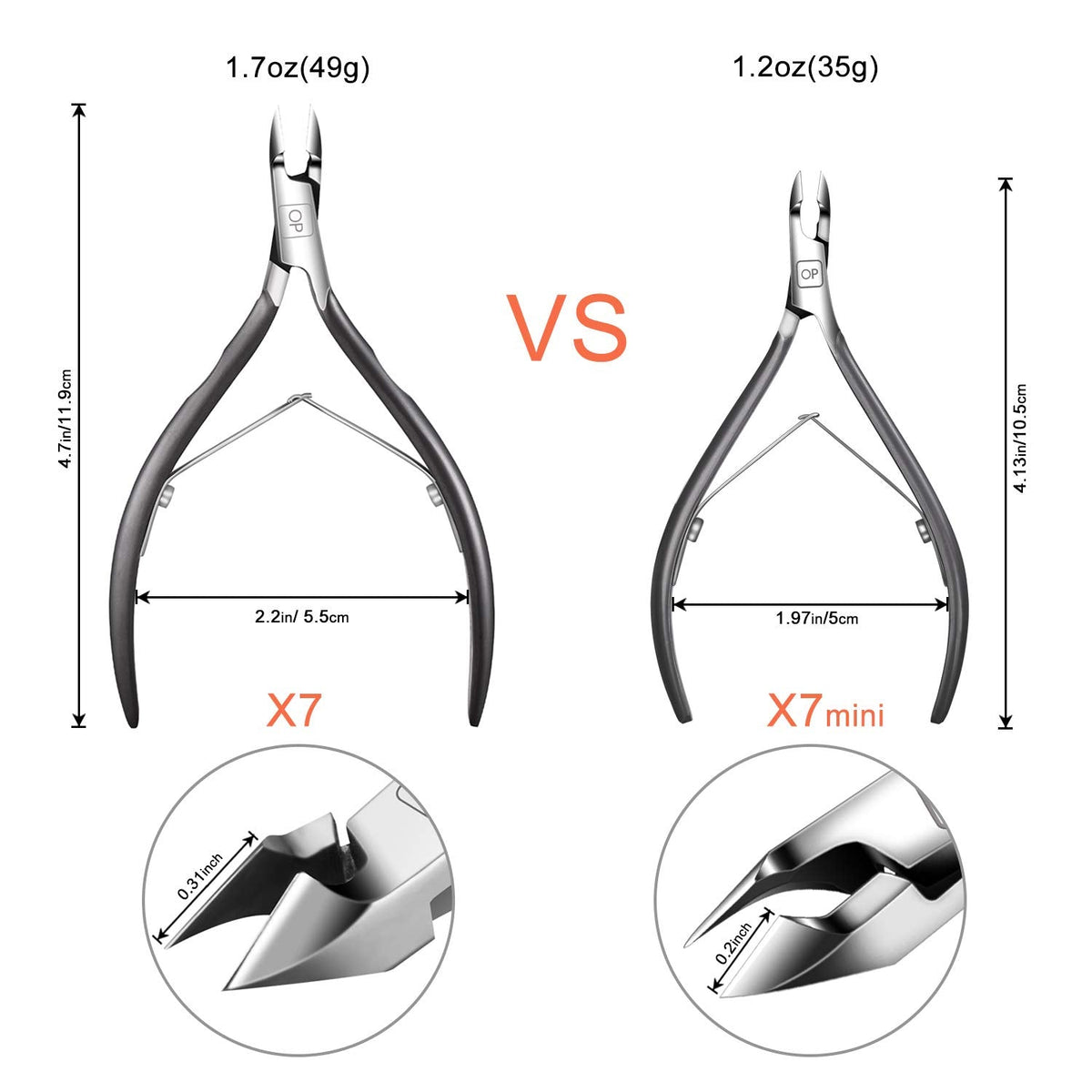 Cuticle Nippers Salon Grade for Manicurist Extremely Sharp Effortless Cuticle Trimmer Precise Clippers Pedicure Manicure Nail Care Tool, opove X7 mini, Space Gray