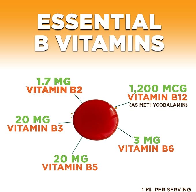 Vegan B-12 Vitamin Supplement Drops (Methylcobalamin) Extra Strength Super B Complex - Sublingual B12 Liquid for Immune Support, Heart Health & Cellular Energy Support, Raspberry Flavored - 2 Fl Oz