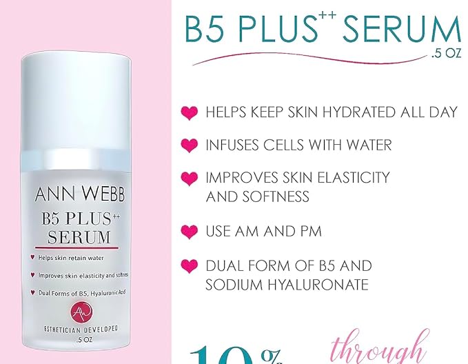 B5 Hyaluronic Serum - HyaluronicAcid + 2 forms of B5 visibly softens fine lines hydrates, plumps & moisturizes your skin for a smoother, softer complexion that looks & feel younger. 2oz