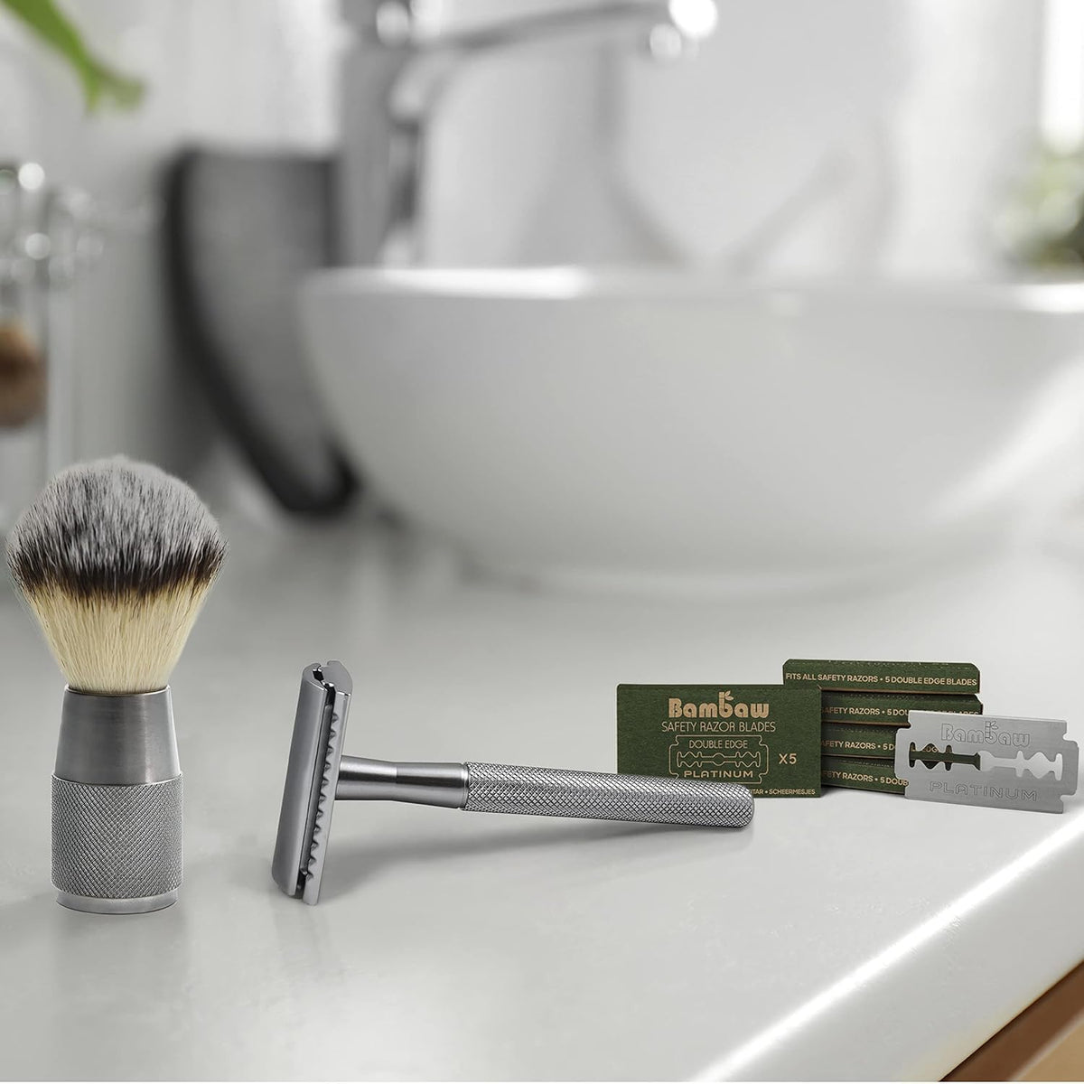 Bambaw – Double Edge Safety Razor Blades, Swedish Stainless Steel Razor Blades Refills – 60 Count