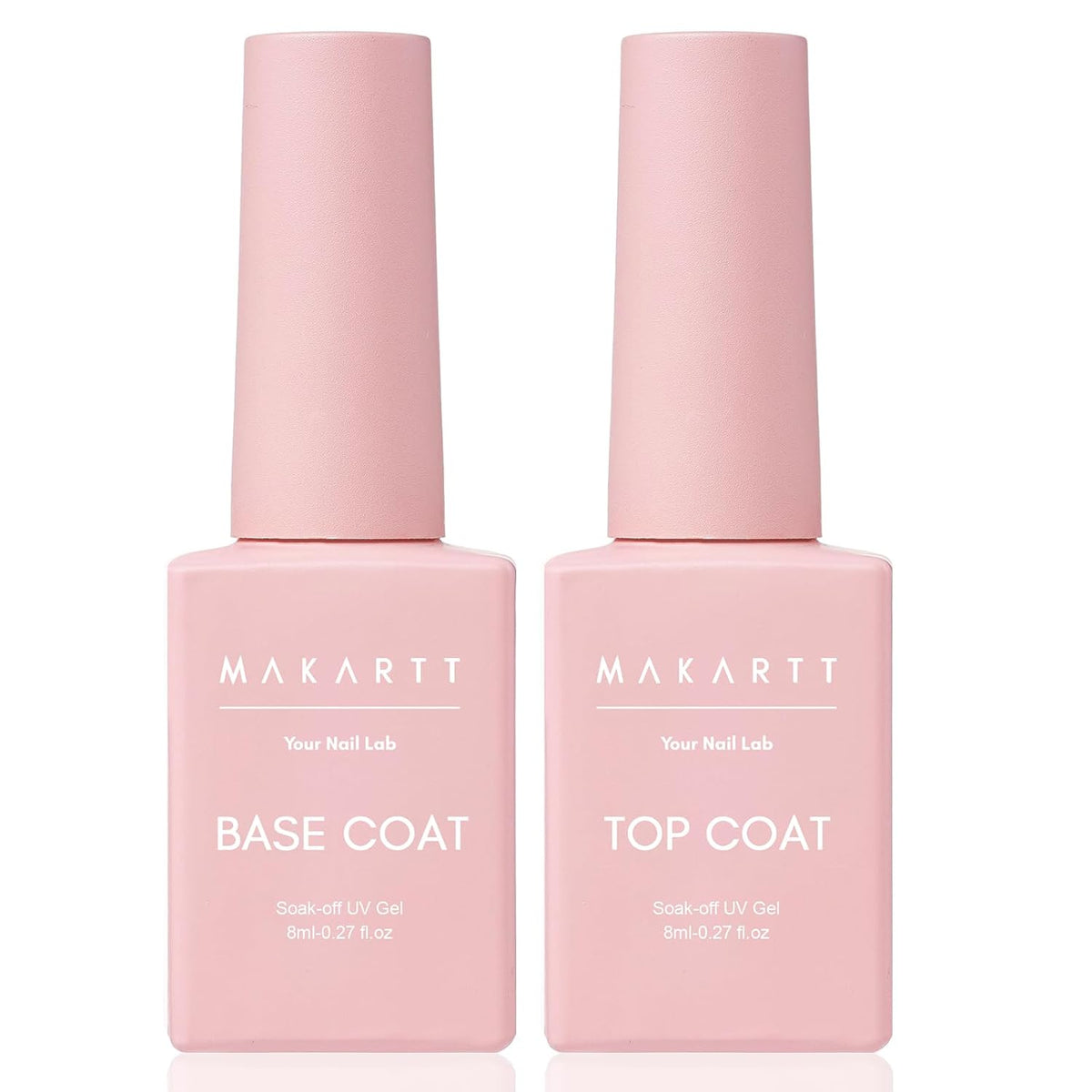 Makartt Gel Top Coat and Base Coat Kit: Clear Gloss Shiny No Wipe Stain Resistant General Top Coat Nail Polish UV and Primer for Acrylic Nails Dip Powder Gel Nail Polish Beauty Gift