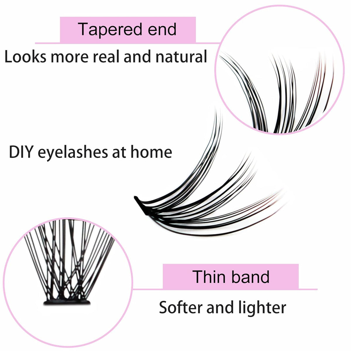 Eyelash Clusters LAUBESS Lash Clusters Individual Lashes Cluster Eyelash Extensions DIY at Home Waterproof Cluster Lashes (30D-0.07D-14-18)