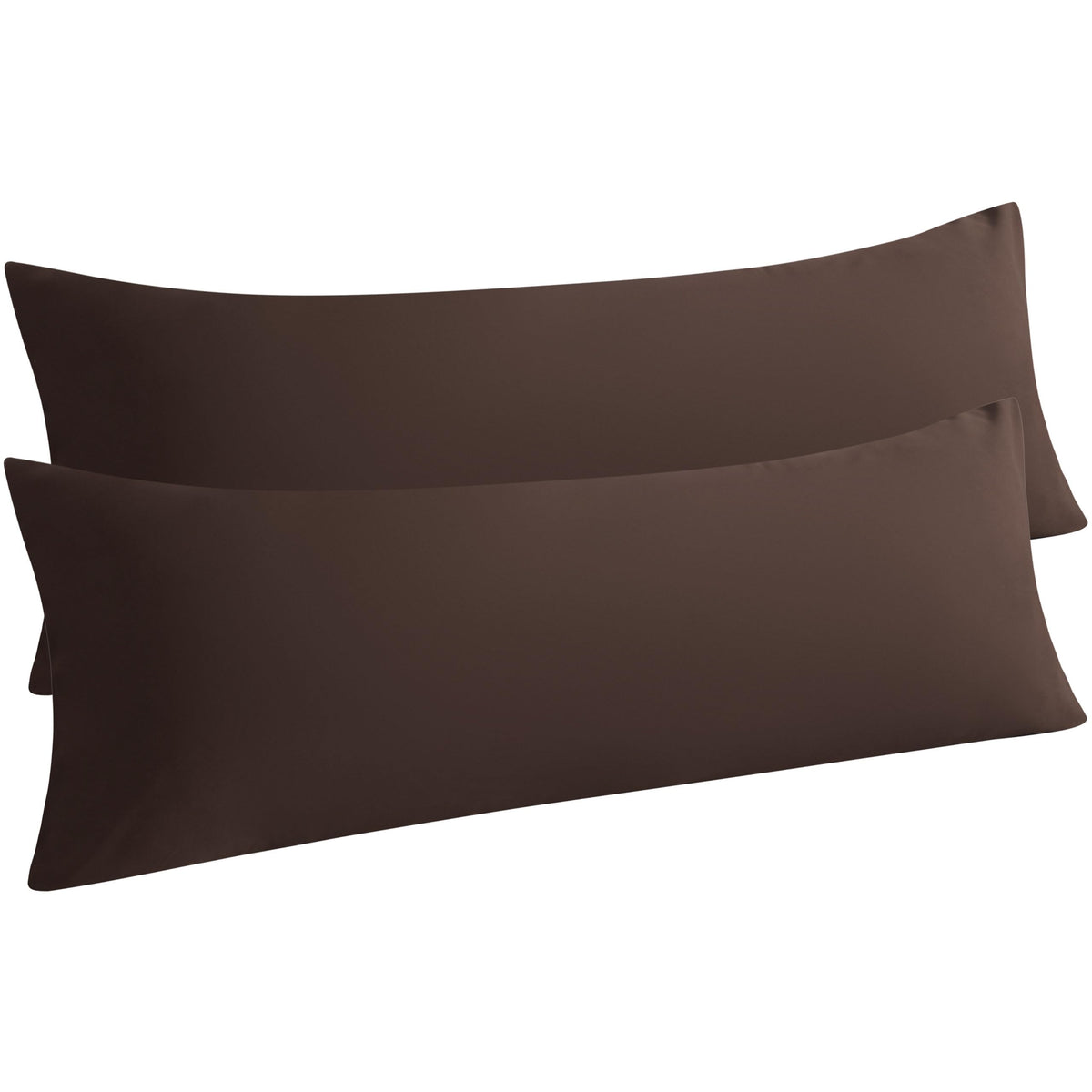 NTBAY Body Pillow Cases Set of 2, 2 Pack Brushed Microfiber 20x54 Inches, Soft, Wrinkle, Fade, Stain Resistant Dark Brown Pillow Cases with Envelope Closure