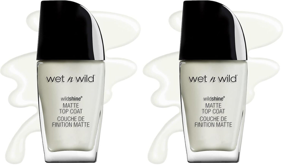 wet n wild Wild Shine Nail Polish, Matte Top Coat (Pack of 2)