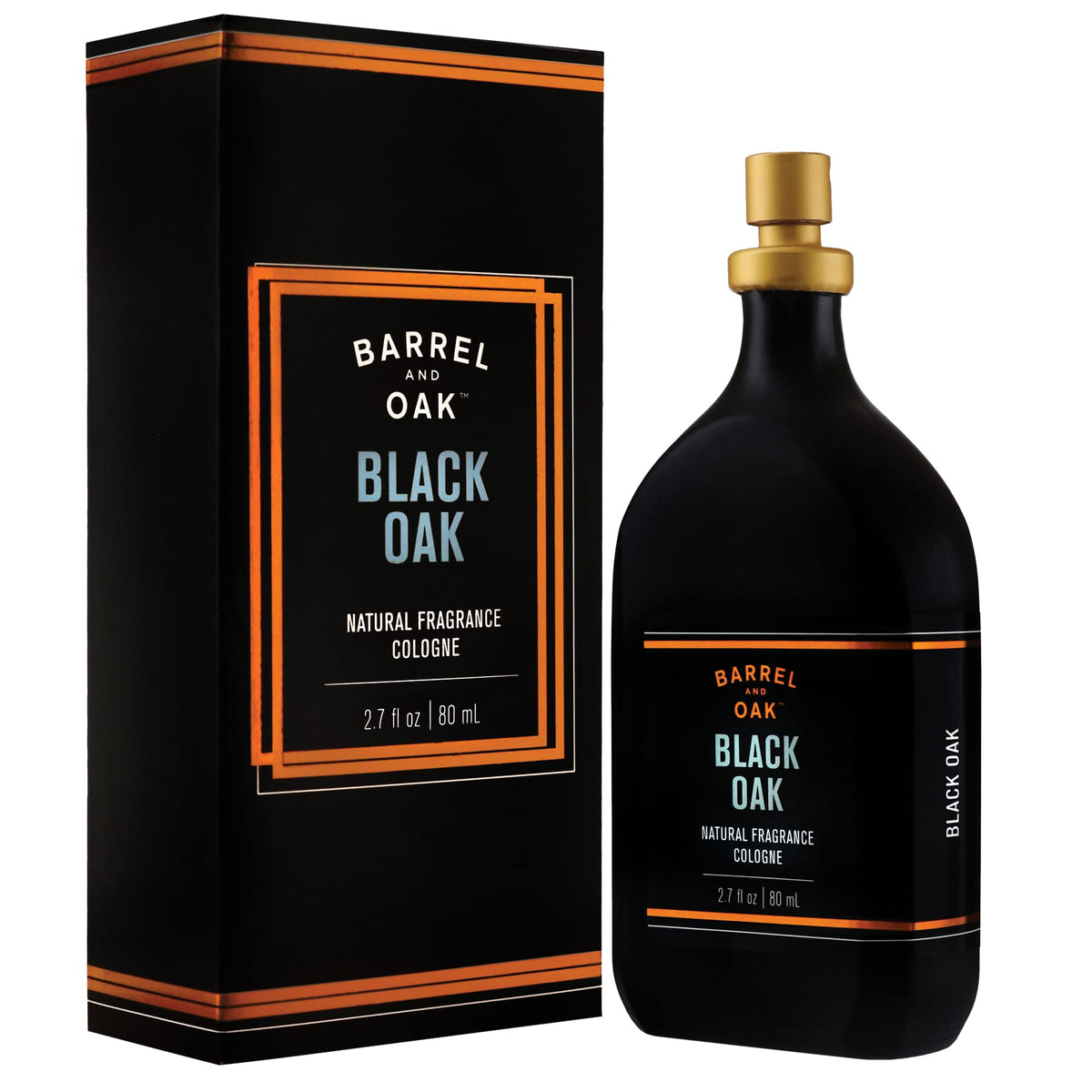 Barrel and Oak - Natural Fragrance, For Men, Eau de Cologne, Essential Oil-Based Scent, Warm Oak & Spicy Bergamot, Subtle Earthy Fragrance, Paraben & SLS Free (Black Oak, 2.7 oz)
