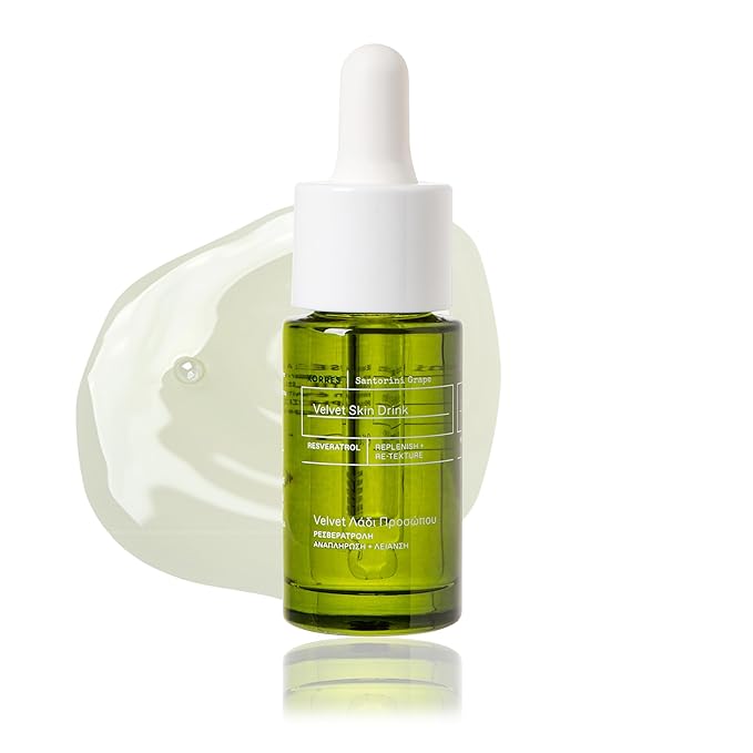 KORRES Santorini Grape Velvet Skin Drink, Hydrating Serum With Resveratrol, Grape Extract And Grape Seed Oil For Skin Care, Antioxidant Rich Face Oil To Support Smooth And Replenished Skin, 0.5 Fl Oz