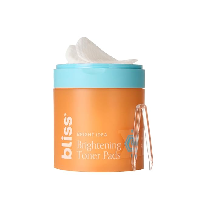 Bright Idea Vitamin C + Peptide Toner Pads | 12% Hydration + Brightening Complex for Radiant, Smooth Skin | Helps Reduce Look of Dark Spots & Support Firmness - 70 pads