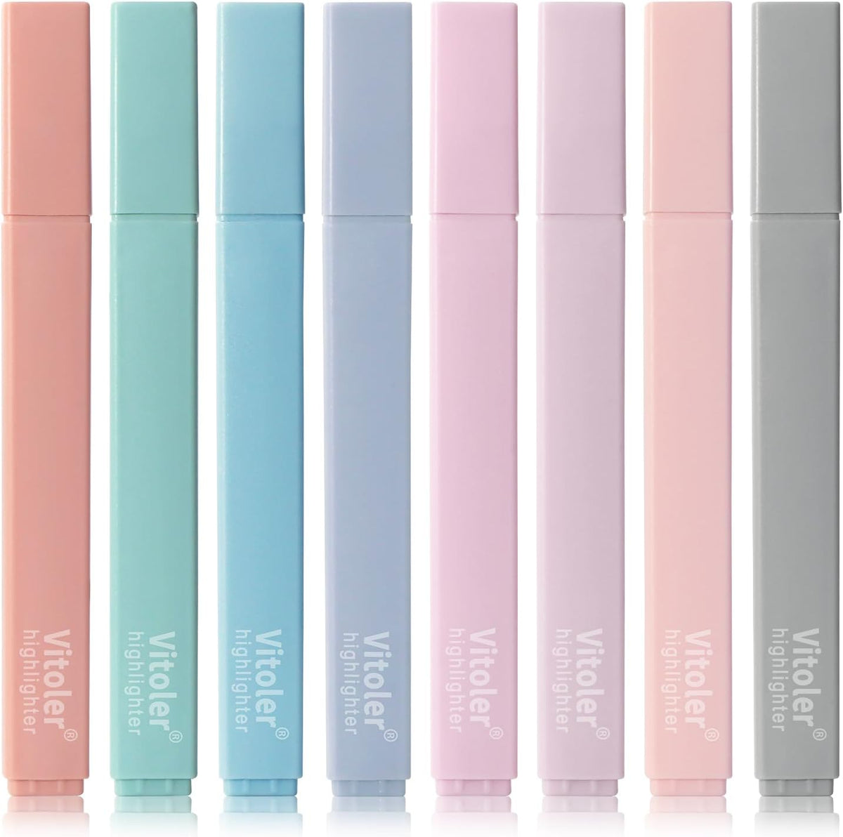 Vitoler Pastel Highlighters,8pcs Cute Highlighters with Chisel Tip,No Bleed Bible Highlighter,Multicolor High lighters for School Supplies