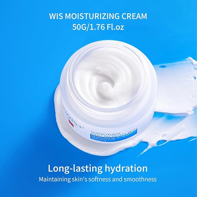 '+WIS+ Moisturizing 4-Piece Skin Care Set - with Facial Cleanser, Toner, Lotion, Cream for for Cleansing, Hydration, Repair and Anti Aging