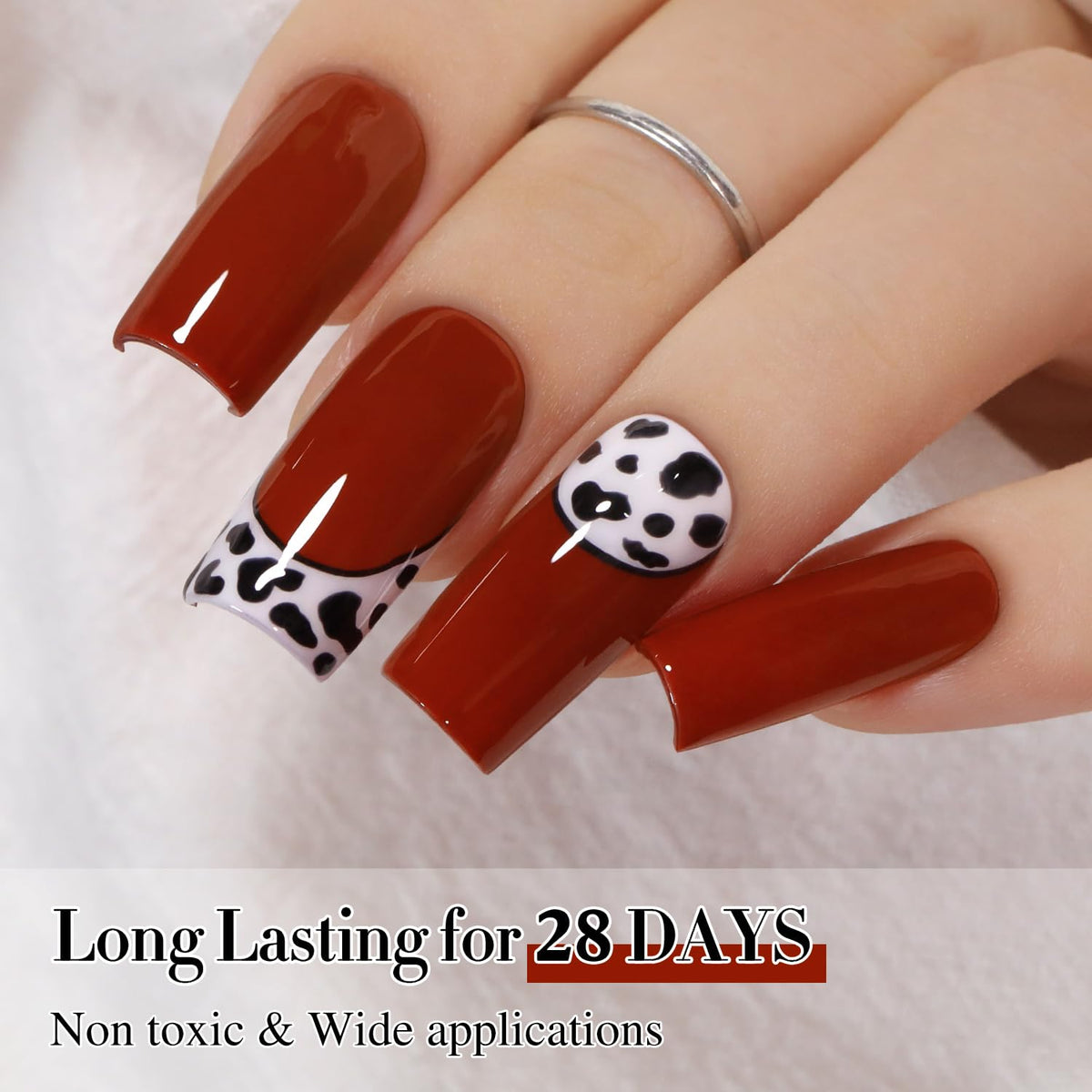Double Rhythm Translucent Gel Polish Sheer Neutral Natural Light Milky Same Color Same Bottle 15ML Jelly UV Polish Nail Art DIY at Home (Brick Red-A1488)