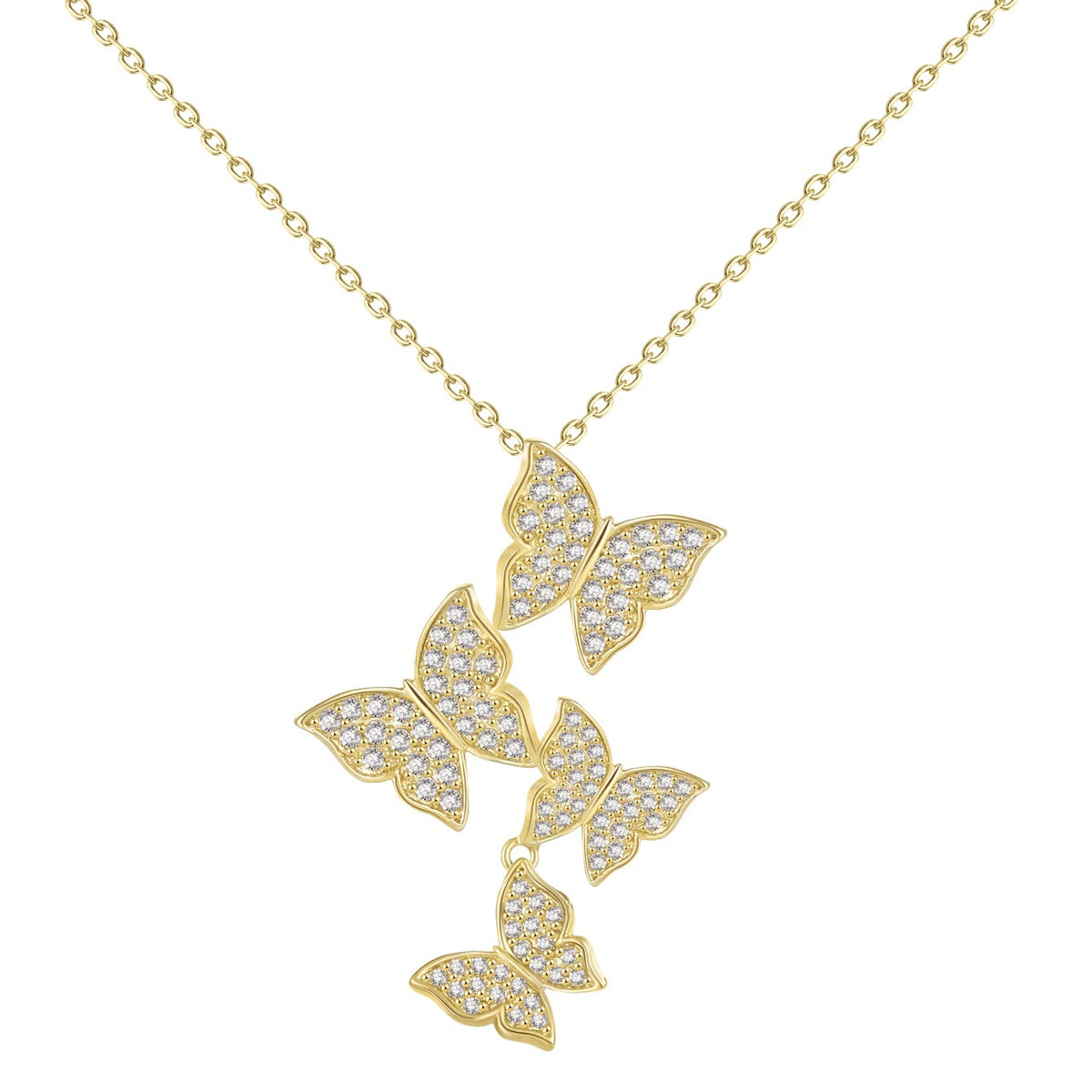MAARRING Butterfly Necklace for Women - 14K Gold Plated Dainty Necklace Cubic Zirconia Butterfly Jewelry Necklace Pendant Butterfly Necklace Gifts