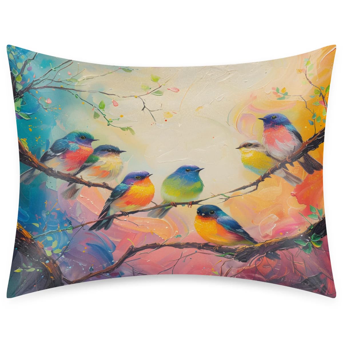 Pardick Pillowcase for Hair and Skin Tree Satin Pillowcase with Zipper Queen Size Silk Pillow Case Cooling Pillow Cases 20"x30" Decor for Bedroom, Sofa