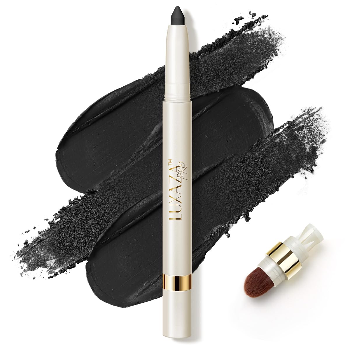 Eyeshadow Makeup Stick, Cream Shimmer, Eyeshadow Highlighter Makeup Eye Brightener Pencil Sticks Cosmetics, with Built-in Brush and Sharpener