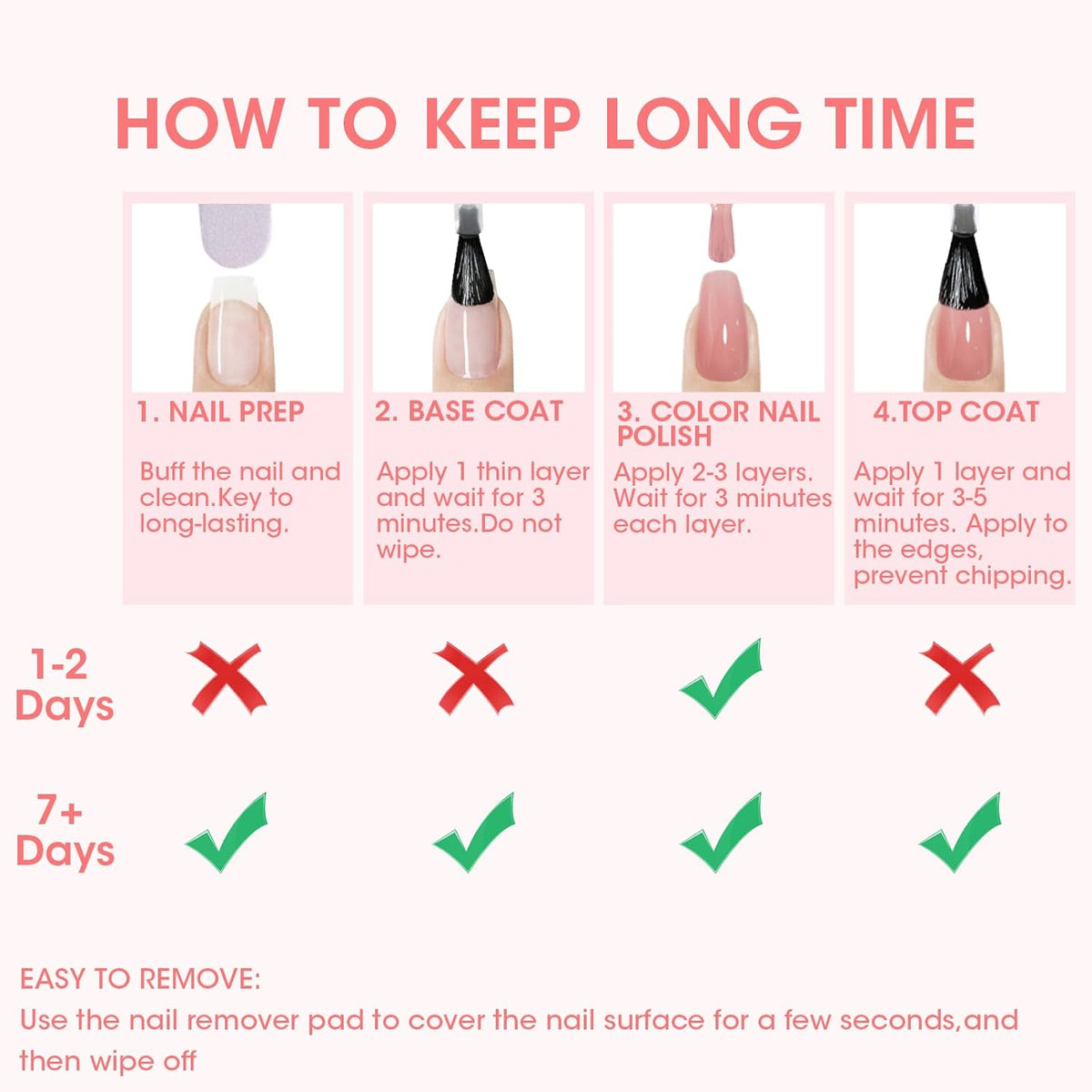 GELLEN Clear Nail Polish Top Coat, Shine Glossy Regular Nail Polish, Calcium Formula Strengthens Nails, Quick Air Dry, No Wipe, Long Lasting, Chip Resistant, Not UV Gel, Hema Free, Non-toxic, 15ml