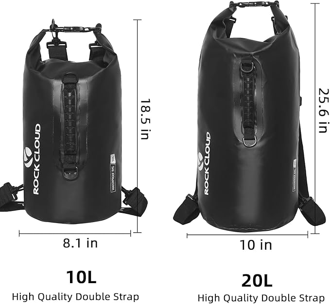 ROCK CLOUD Dry Bag Waterproof 10L Dry Sack for Kayaking Rafting Boating Beach Surfing Swimming Canoe Camping Hiking Fishing Ski
