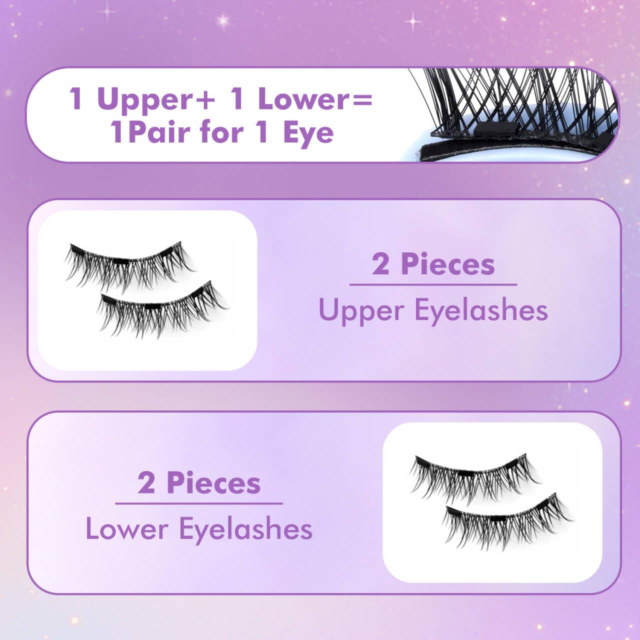 Elara Craft Eyelashes with Applicator, Magnetic Eyelashes Natural Look,Reusable Magnet Lashes No Glue Needed Soft Lashes Kit(Natural)