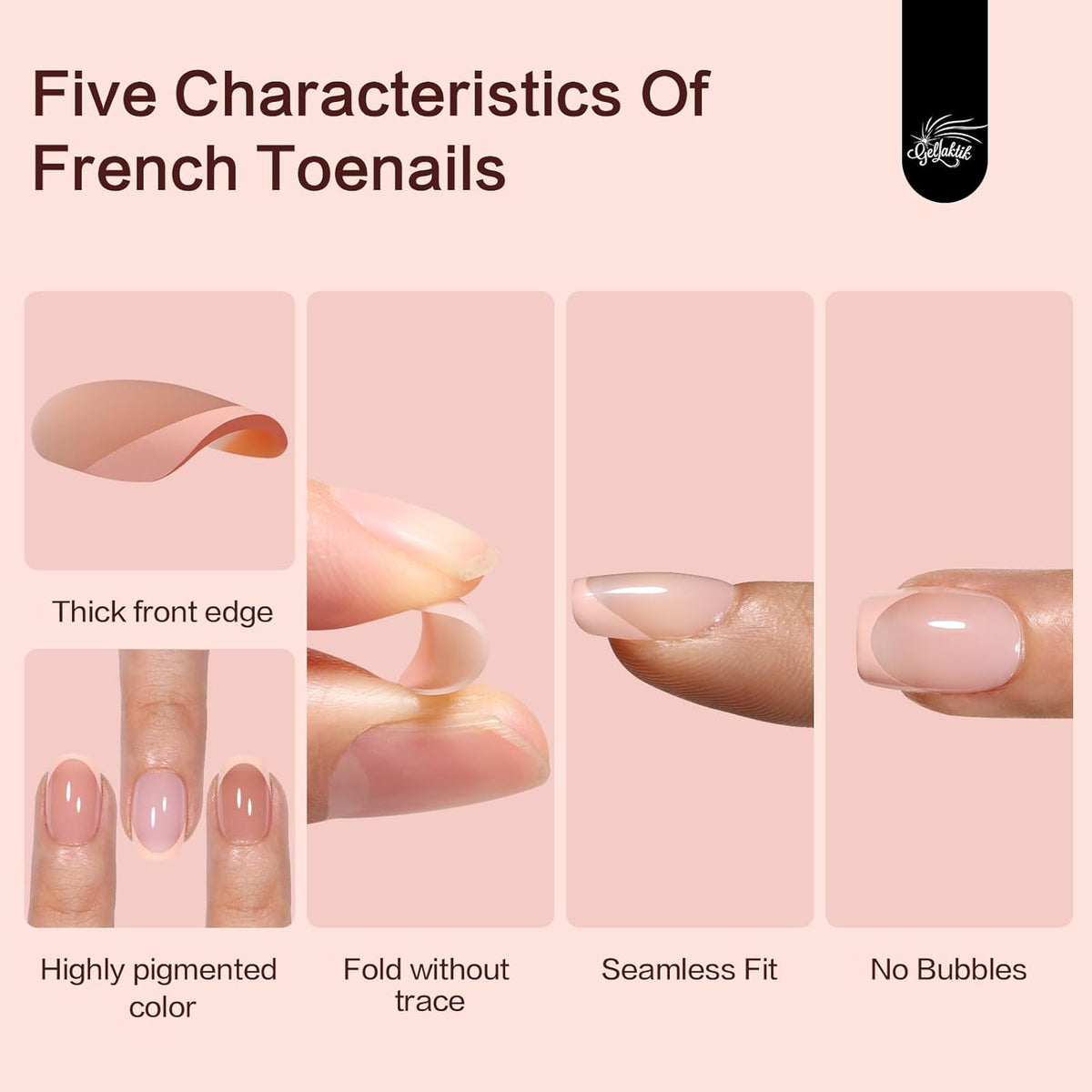 French Tip Press on Nails 160PCS with 5 Strips, 16 Sizes Pre-applied Primer Fake Nails - No Need to File, 5 Colors Short Almond Tips, DIY Glue on Nails Kit for Women, Gift Set