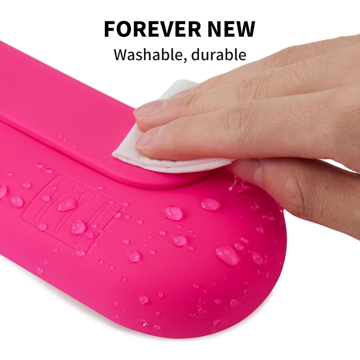 Silicone Makeup Brush Holder Travel Cosmetic Bag：Soft Portable Cosmetic Face Brushes Holder with Upgrade Anti-Fall Out Magnetic Closure, Large Travel Makeup Brush Case - Babbie Pink