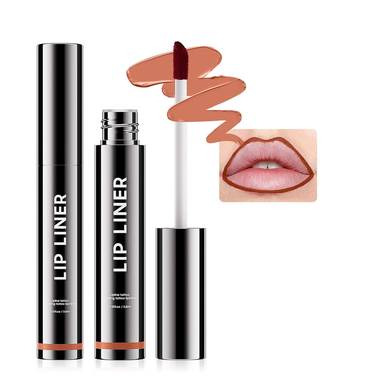 Peel Off Lip Liner Stain - Non-Stick Cup Lip Comfortable Vivid Color Peel Lip Stain Transfer-Proof & Long - Wear, Create Beauty & Charming Lip Makeup For All Skin Types with All-Day (#01 Nude)