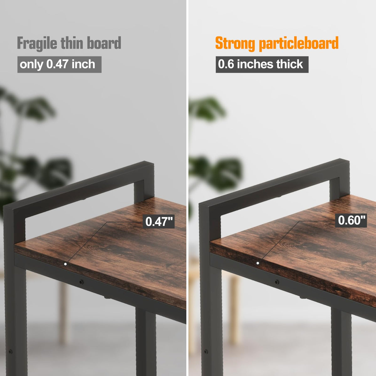 Livofloral Narrow Console Table, Small Entryway Table with 2 Support Bar, Thin Sofa Table, Small Couch Table, Display Table, Side Table for Living Room, Hallway, Bedroom, Rustic Brown