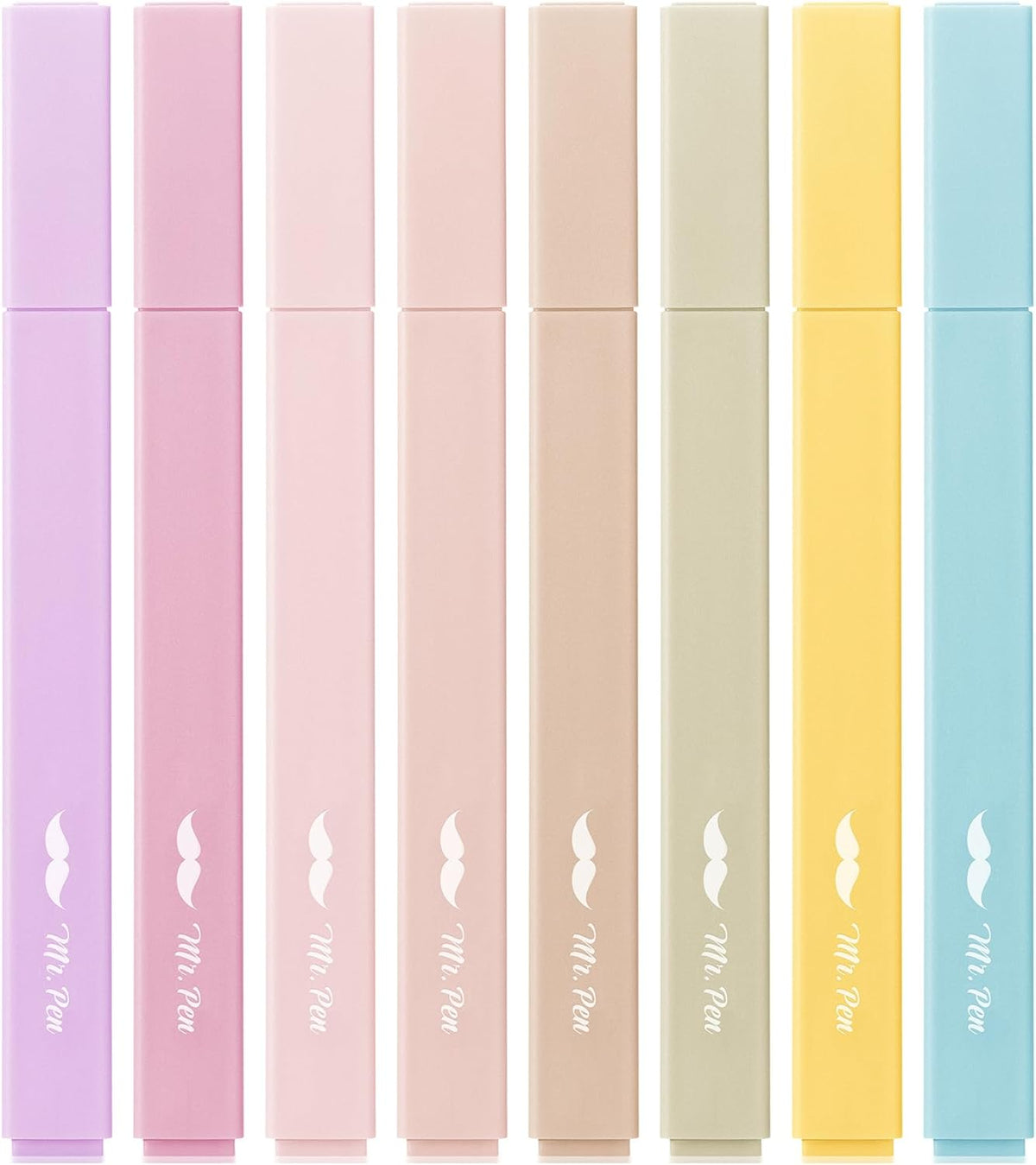 Mr. Pen- Aesthetic Highlighters, 8 pcs, Chisel Tip, Neutral Colors, Cute Highlighters Assorted Colors