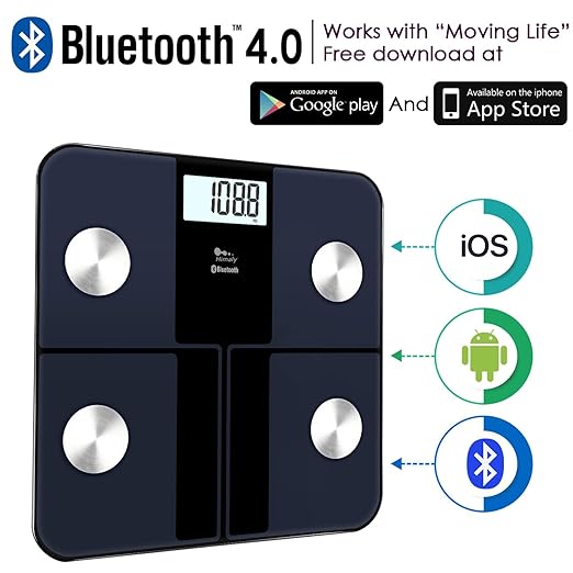 himaly USB Rechargeable Bathroom Scale for Body Weight, Digital Weight Scale Bluetooth for Accurate BMI Body Fat Scale Muscle Mass Composition Monitor with App, 400 lbs