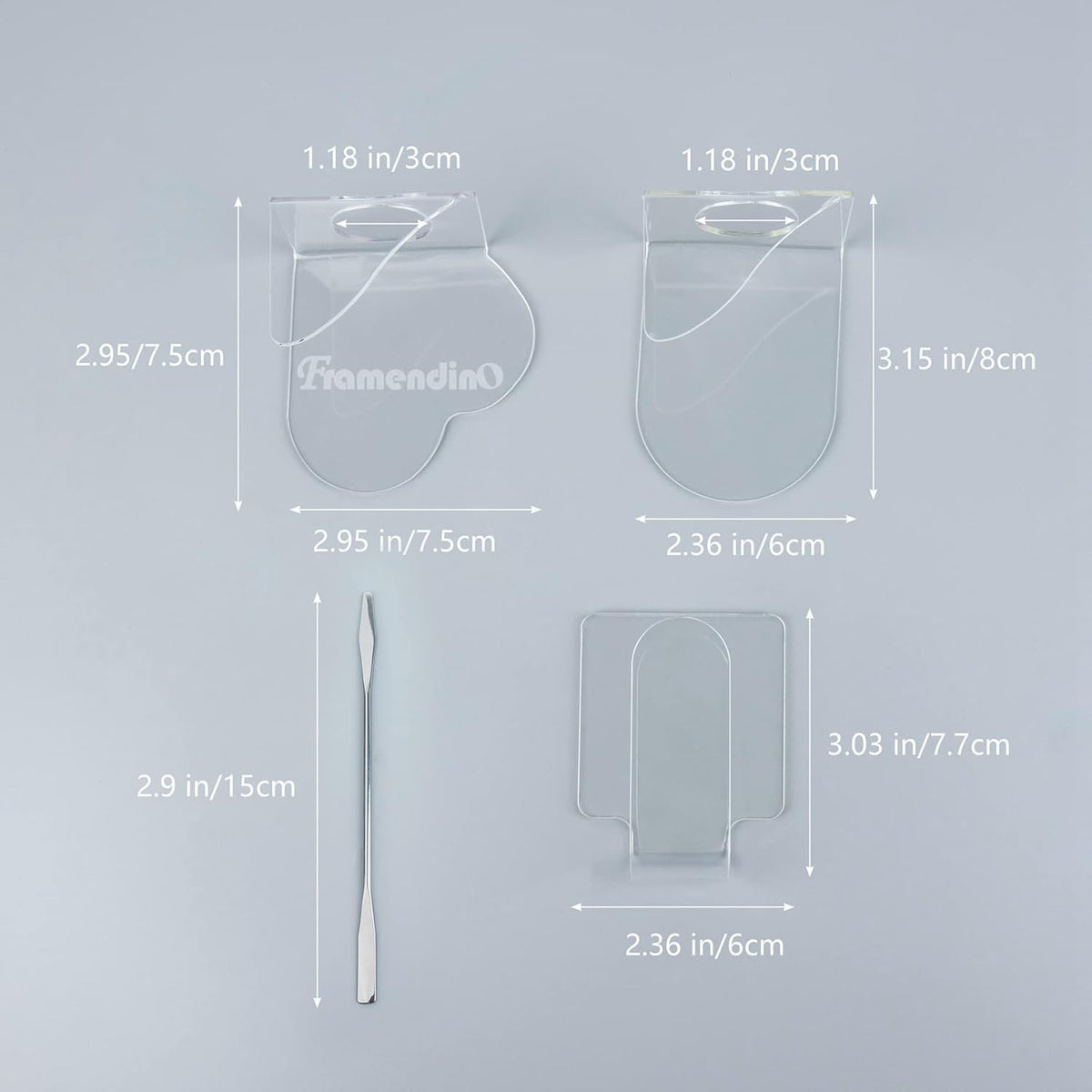 Framendino, 6 in 1 Set Hand Makeup Mixing Palette, Makeup Plate for Foundation with Spatula Makeup Artist Tool for Mixing Foundation Eye Shadow Nail Art for Women