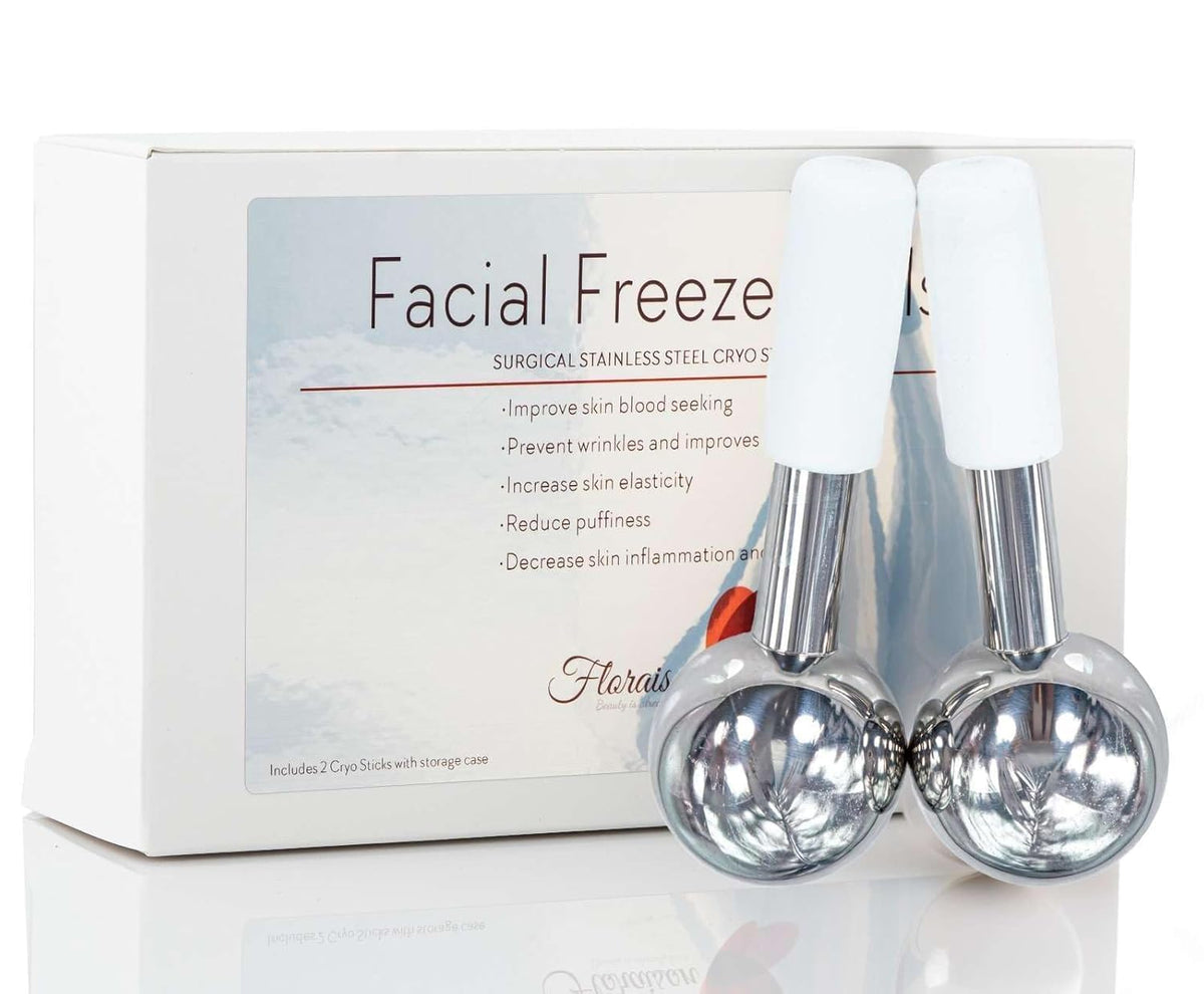 Floraison Unbreakable Stainless Steel Magic Cooling Beauty Facial Sticks for Face, Neck & Body Cryo Sticks & Cold Roller for face Puffiness & Wrinkles, Wine-Chilling Wands
